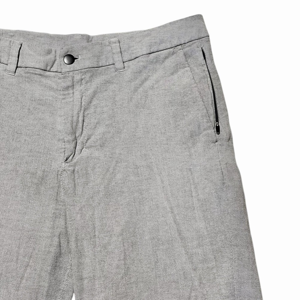 Lululemon Commission Shorts Men 33 Gray Woven 11" Qwick Oxford Chino Casual Golf - Picture 2 of 10